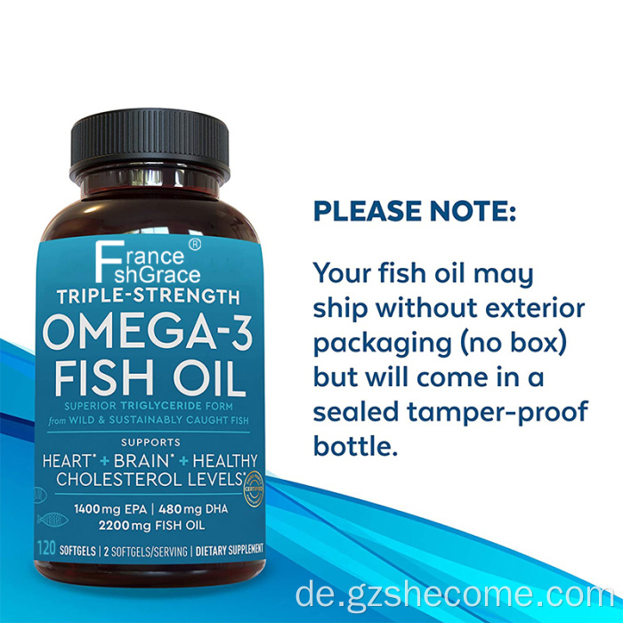 Ergänzung von Fischöl Reduzierung von Entzündungen Fischöl Weichgele